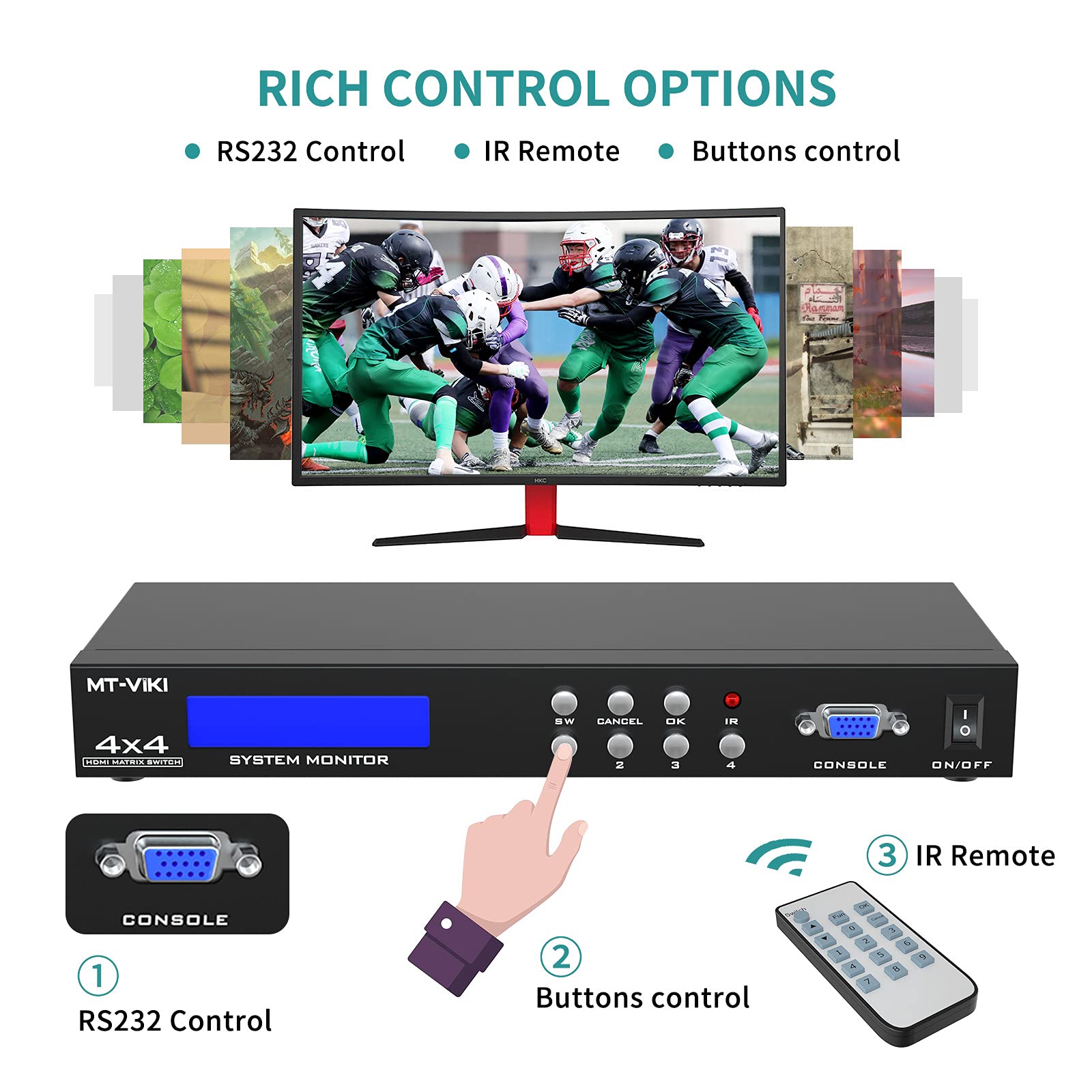 Amazon.com: MT-VIKI 4x4 HDMI Matrix 4 in 4 Out 4K@30Hz HDMI Matrix